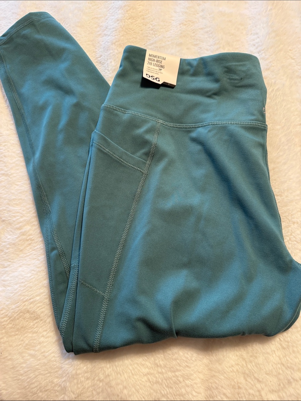 DSG Teal High-Rise Girls' Leggings with Side Pocket